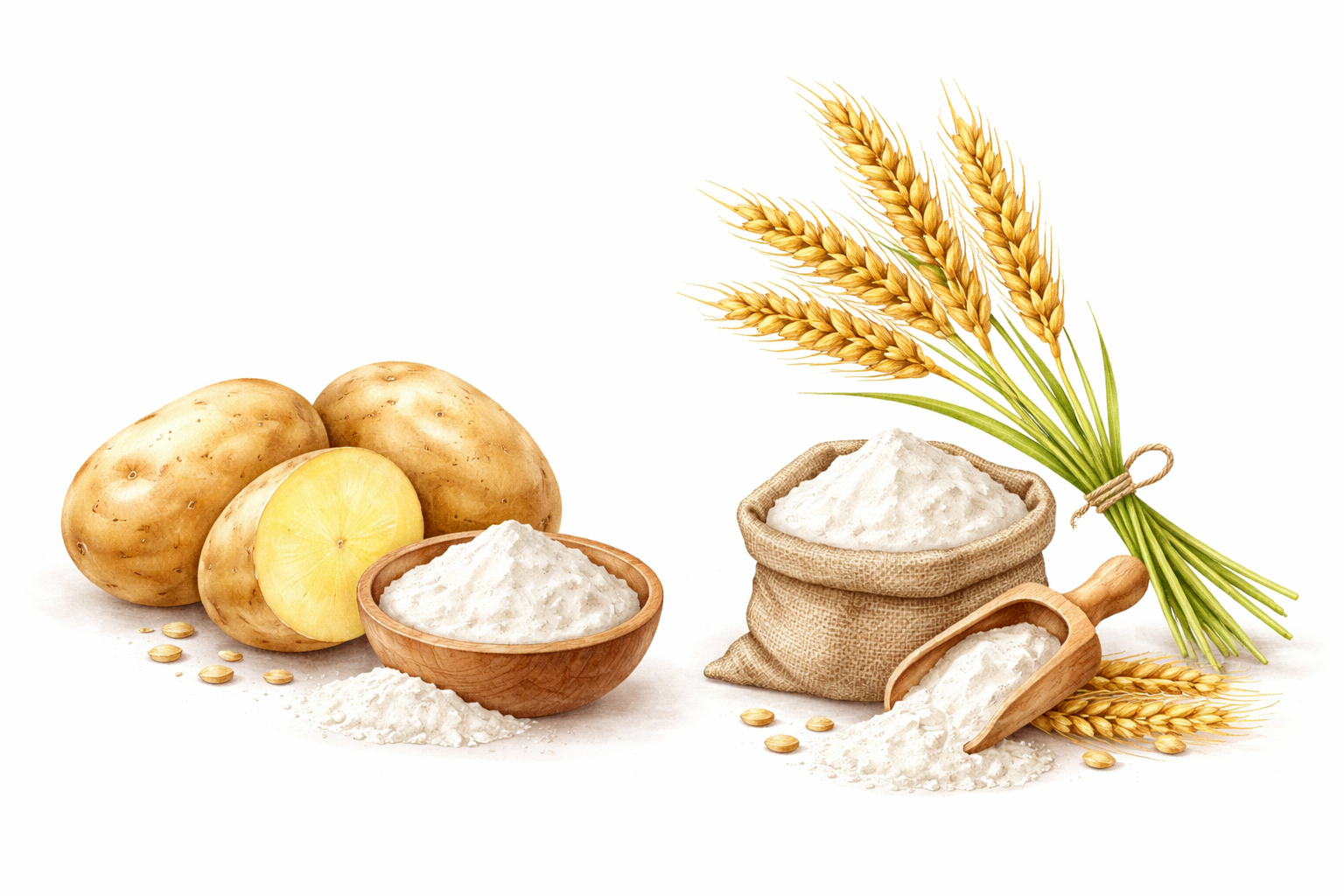 小麦粉と片栗粉の材料の違い